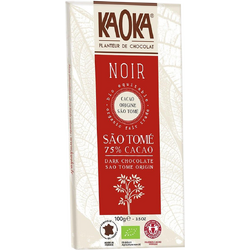Ciocolata Neagra 75% Cacao Sao Tome Ecologica/Bio 100g KAOKA