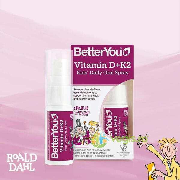 Vitamina D+K2 Kids Spray Oral 15ml, BETTERYOU, Suplimente Lichide, 4, Vegis.ro