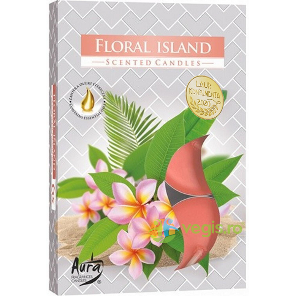 Set Lumanari Tip Pastila Floral Island 6 buc., BISPOL, Lumanari parfumate, 1, Vegis.ro
