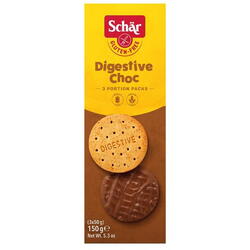 Biscuiti Digestivi cu Ciocolata fara Gluten - Digestive Choc 150g Schar