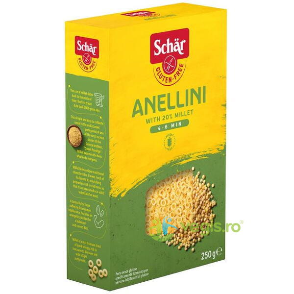 Paste Anellini fara Gluten  250g, Schar, Paste, 5, Vegis.ro