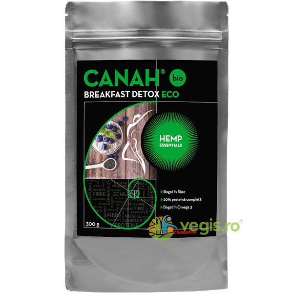 Fibre din Seminte de Canepa - Breakfast Detox Ecologice/Bio 300g, CANAH, Produse din Canepa, 1, Vegis.ro