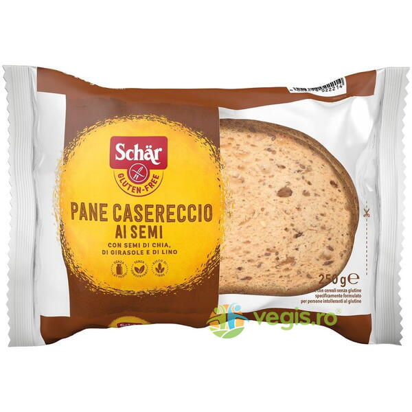 Paine de Casa cu Seminte fara Gluten - Pane Casereccio 250g, Schar, Gustari, Saratele, 3, Vegis.ro