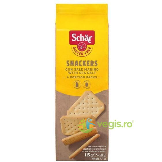 Biscuiti Sarati fara Gluten Snackers 115g, Schar, Gustari, Saratele, 4, Vegis.ro