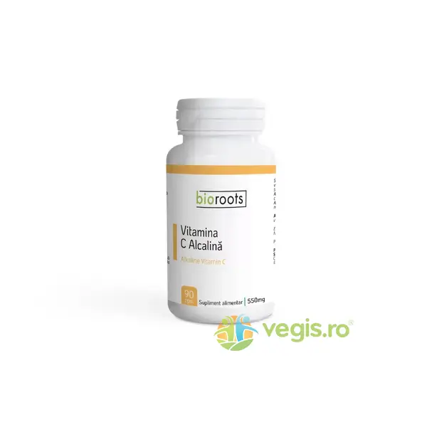 Vitamina C Alcalina 700mg 90cps vegetale, BIOROOTS, Vitamina C, 2, Vegis.ro