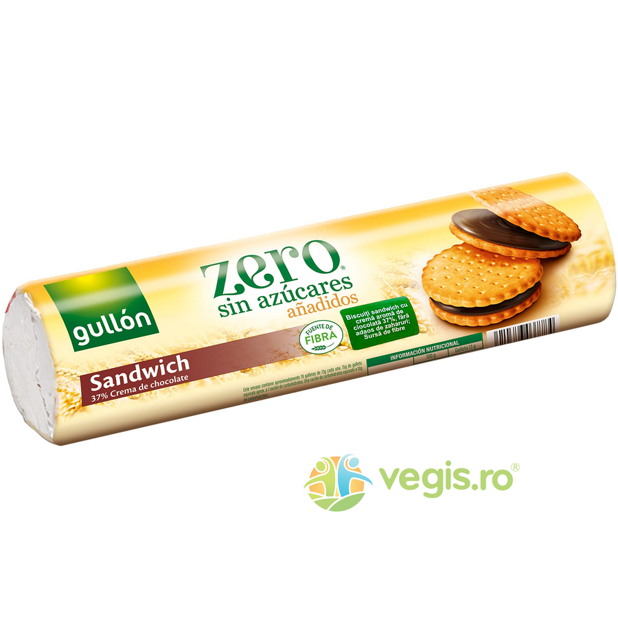 Biscuiti Sandwich cu Crema de Ciocolata fara Zahar Adaugat 250g