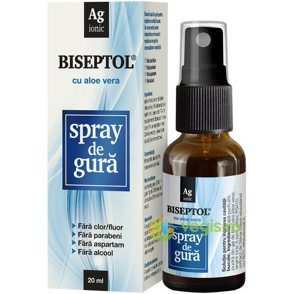 BiSeptol Spray de Gura cu Aloe Vera 20ml, DACIA PLANT, Igiena bucala, 1, Vegis.ro