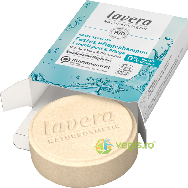 Sampon Solid Hidratant cu Aloe Vera si Quinoa Basis Sensitiv Bio 50g, LAVERA, Cosmetice Par, 2, Vegis.ro