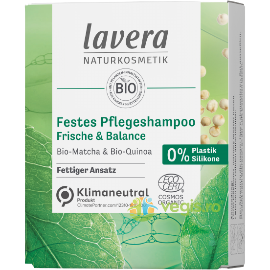 Sampon Solid cu Matcha si Quinoa Freshness & Balance Ecologic/Bio 50g, LAVERA, Cosmetice Par, 2, Vegis.ro