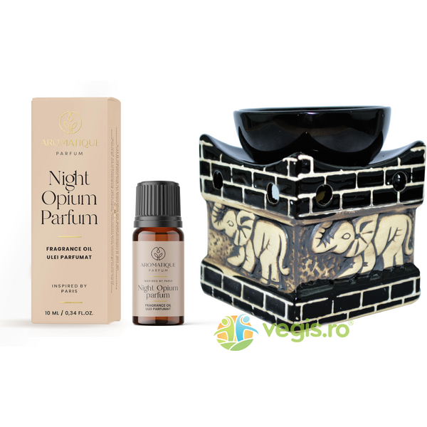Set Ulei Parfumat Night Opium 10ml AROMATIQUE + Suport Mare pentru Ulei Aromat Elefant BISPOL, VEGIS, Aromaterapie, 1, Vegis.ro