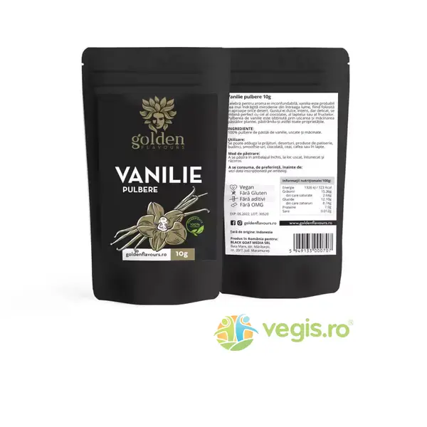 Vanilie Pulbere 100% Naturala fara Gluten 10g, GOLDEN FLAVOURS, Pulberi & Pudre, 2, Vegis.ro