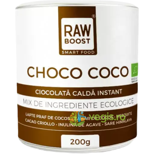 Choco Coco - Ciocolata Calda Ecologica/Bio 200g, RAWBOOST, Pulberi & Pudre, 1, Vegis.ro