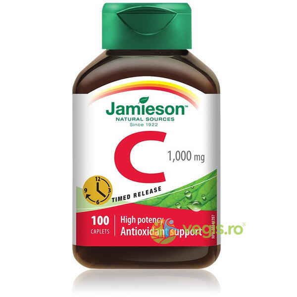 Vitamina C 1000mg 100cpr cu eliberare prelungita, JAMIESON, Vitamina C, 1, Vegis.ro