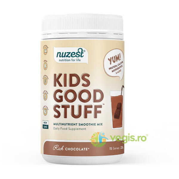Shake Proteic cu Multivitamine - Ciocolata Kids Good Stuff 225g, NUZEST, Pulberi & Pudre, 1, Vegis.ro