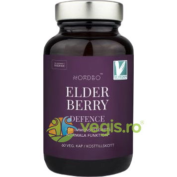 Elderberry Defence Remediu Impotriva Racelii si Gripei 60cps, NORDBO, Capsule, Comprimate, 1, Vegis.ro