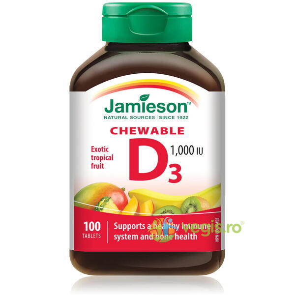 Vitamina D3 1000UI 100cpr, JAMIESON, Vitamine, Minerale & Multivitamine, 1, Vegis.ro