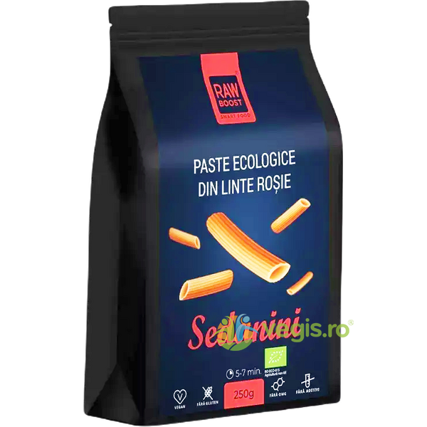 Paste Sedanini din Linte Rosie fara Gluten Ecologice/Bio 250g, RAWBOOST, Paste, 1, Vegis.ro