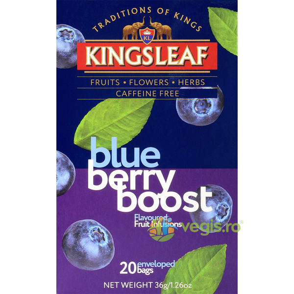 Ceai Infuzie de Fructe Blueberry Boost 20dz Kingsleaf, Basilur Tea, Ceaiuri doze, 3, Vegis.ro