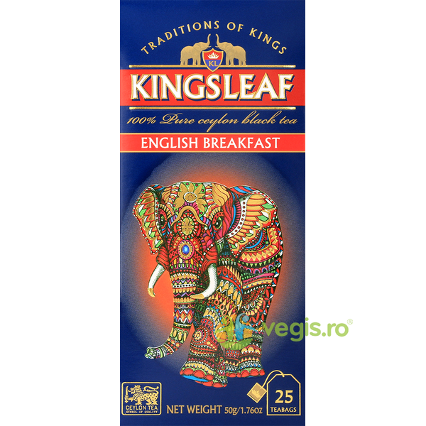 Ceai English Breakfast 25dz Kingsleaf, Basilur Tea, Ceaiuri doze, 3, Vegis.ro