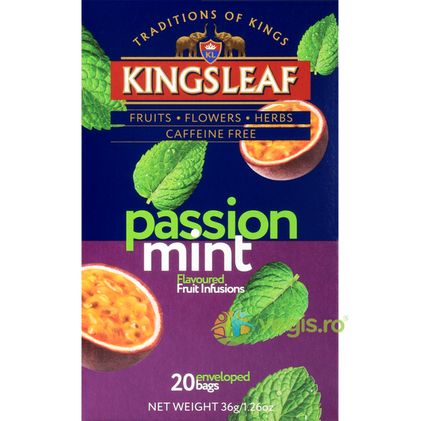 Ceai Infuzie de Fructe Passion Mint 20dz Kingsleaf, Basilur Tea, Ceaiuri doze, 3, Vegis.ro