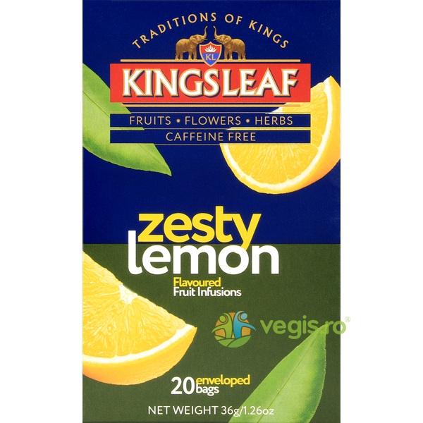 Ceai Infuzie de Fructe Zesty Lemon 20dz KIngsleaf, Basilur Tea, Ceaiuri doze, 3, Vegis.ro
