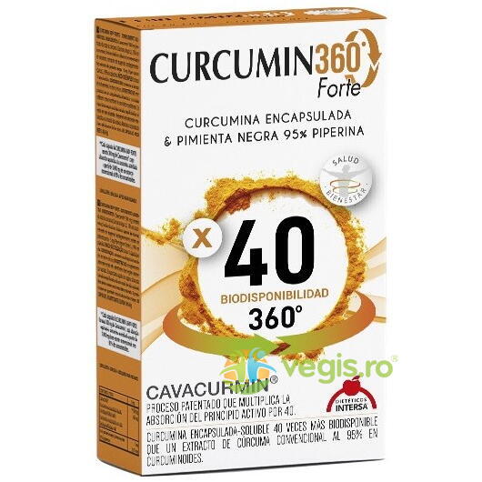 Curcumin 360 Forte Cavacurmin 60cps, DIETETICOS-INTERSA, Capsule, Comprimate, 1, Vegis.ro