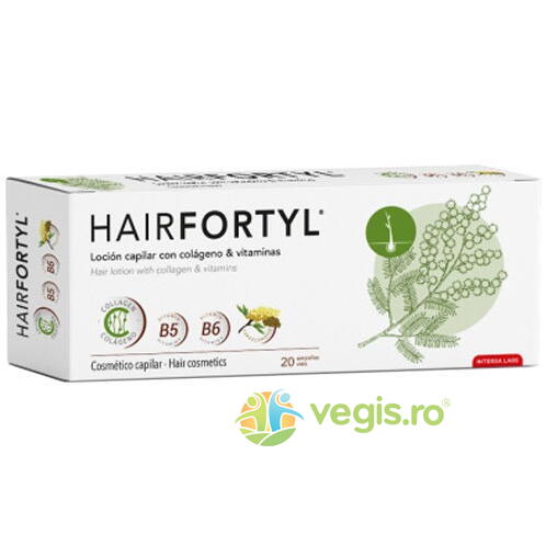 Lotiune pentru Par cu Colagen si Vitamine Hairfortyl 20x5ml, DIETETICOS-INTERSA, Fiole, 2, Vegis.ro