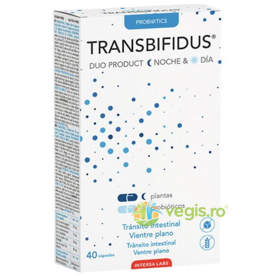 Probiotice pentru Tranzitul Intestinal Transbifidus/Bisiluetlax 40cps, DIETETICOS-INTERSA, Probiotice si Prebiotice, 1, Vegis.ro