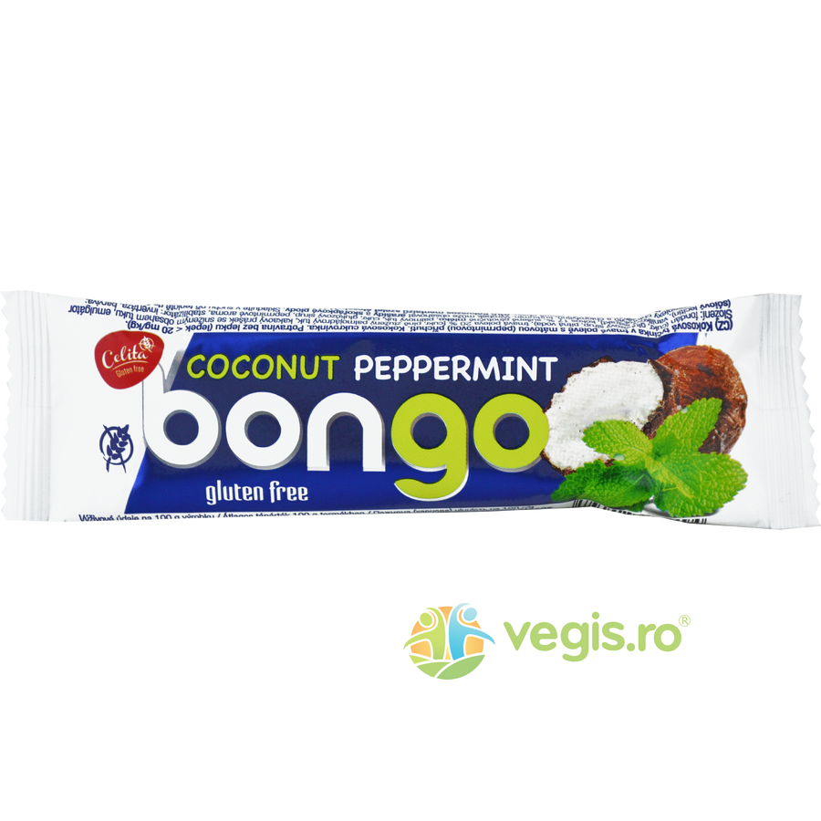 Baton cu Cocos si Menta Bongo fara Gluten 40g 40g Alimentare