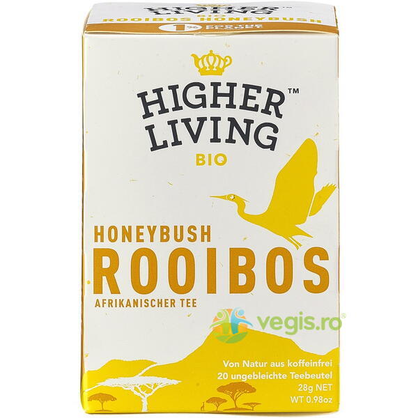 Ceai Rooibos Honeybush Ecologic/Bio 20 plicuri, HIGHER LIVING, Ceaiuri doze, 1, Vegis.ro