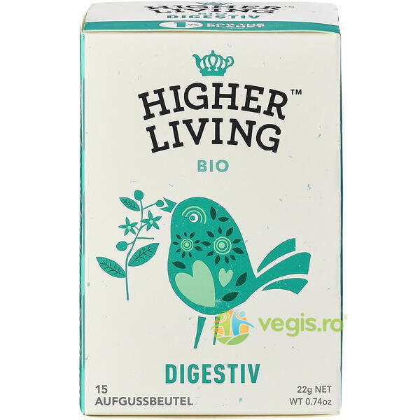 Ceai Incantare pentru Digestie Ecologic/Bio 15 plicuri, HIGHER LIVING, Ceaiuri doze, 1, Vegis.ro