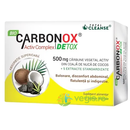 BioCarbonox Activ 500mg 30cps, COSMOPHARM, Capsule, Comprimate, 3, Vegis.ro