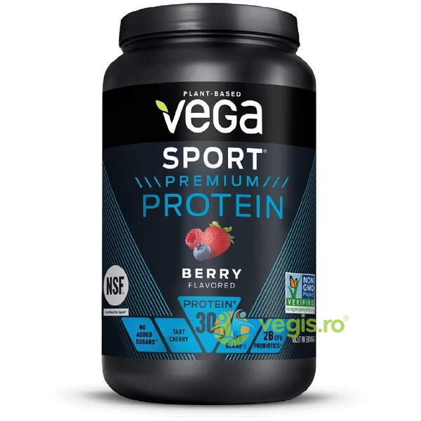Proteina Vegetala cu Aroma de Fructe de Padure Vega Sport Premium Protein 801g, GNC, Pulberi & Pudre, 3, Vegis.ro