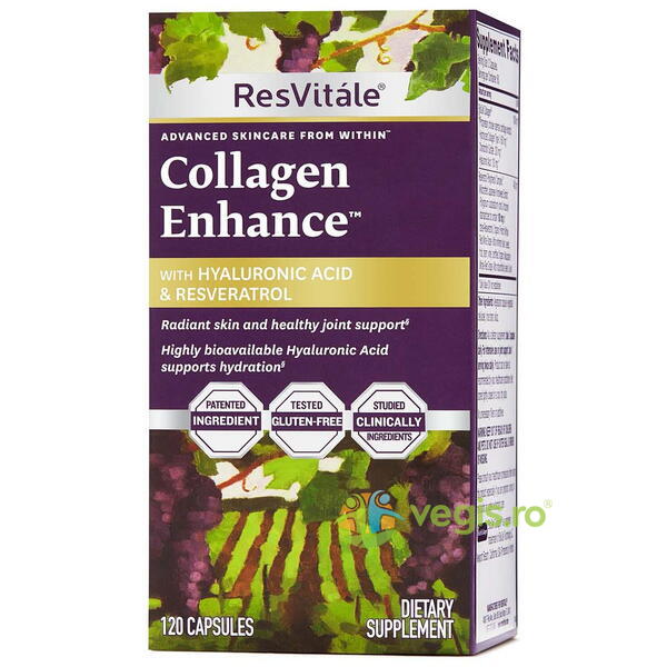 Resvitale Collagen Enhance 120cps, GNC, Capsule, Comprimate, 2, Vegis.ro