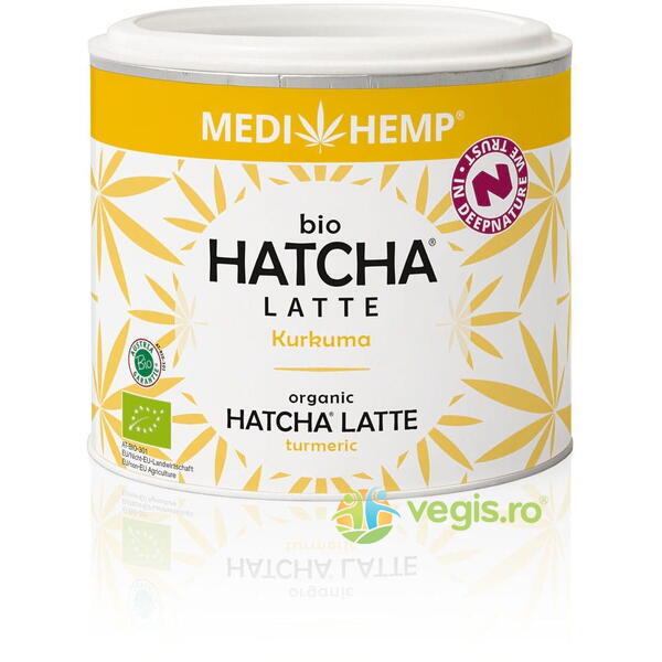 Hatcha Latte cu Turmeric Ecologic/Bio 45g, MEDIHEMP, Sucuri, Siropuri, Bauturi, 2, Vegis.ro