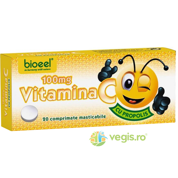 Vitamina C cu Propolis 20cpr, BIOEEL, Vitamina C, 1, Vegis.ro