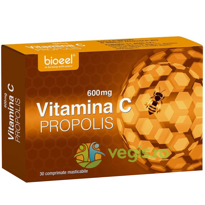 Vitamina C 600mg + Propolis fara Zahar 30cpr Bioeel