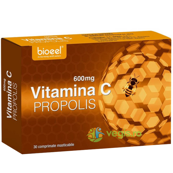 Vitamina C 600mg + Propolis fara Zahar 30cpr, BIOEEL, Vitamina C, 1, Vegis.ro
