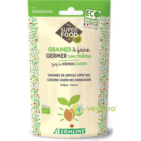 Seminte de Linte Verde pentru Germinat Ecologice/Bio 150g, GERMLINE, Seminte de cultivat/germinat, 1, Vegis.ro