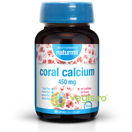 Calciu Coral 450mg 60cps, DIETMED-NATURMIL, Capsule, Comprimate, 1, Vegis.ro