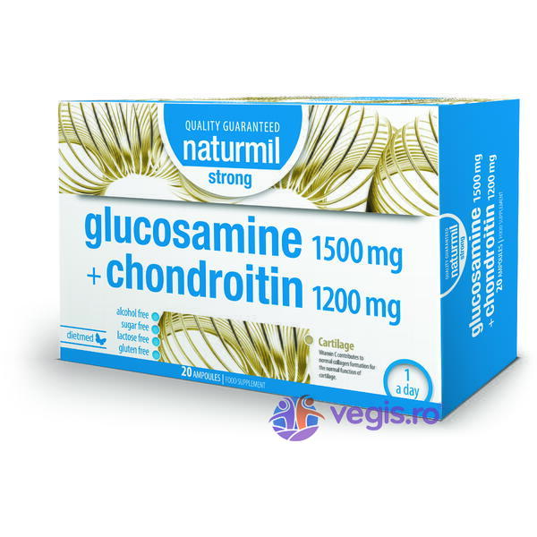 Glucosamine + Chondroitin (Glucozamina + Condroitina) 20 fiole x 15 ml, DIETMED-NATURMIL, Fiole, 1, Vegis.ro