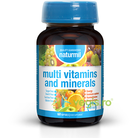Multi Vitamine si Minerale 60cps moi, DIETMED-NATURMIL, Vitamine, Minerale & Multivitamine, 1, Vegis.ro
