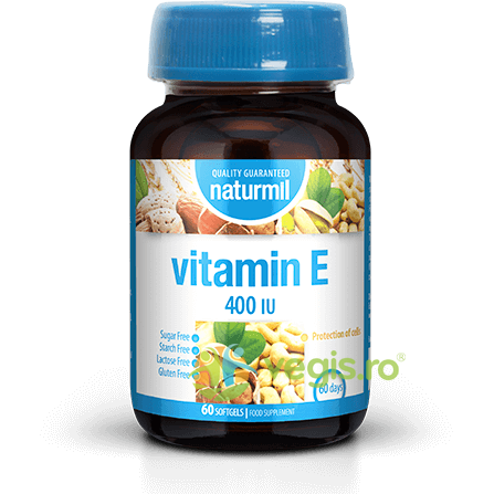 Vitamina E 400UI 60cps moi, DIETMED-NATURMIL, Capsule, Comprimate, 1, Vegis.ro