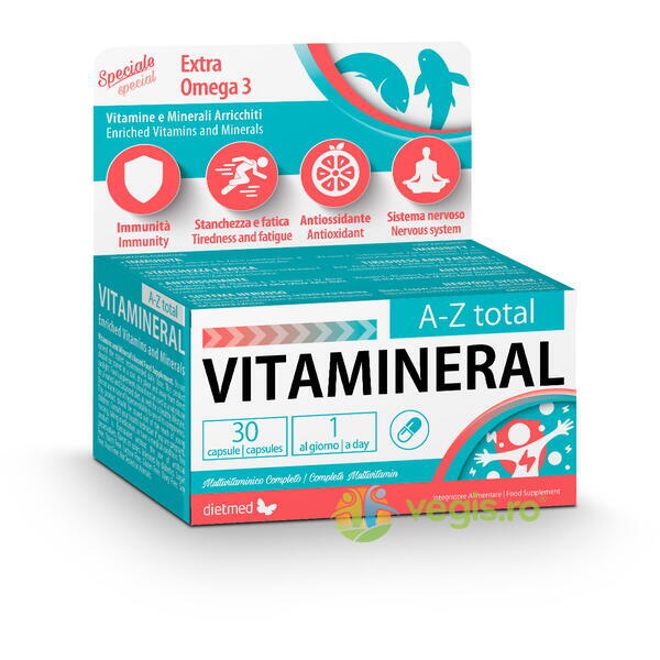 Vitamineral A-Z Total 30cps, DIETMED-NATURMIL, Vitamine, Minerale & Multivitamine, 1, Vegis.ro