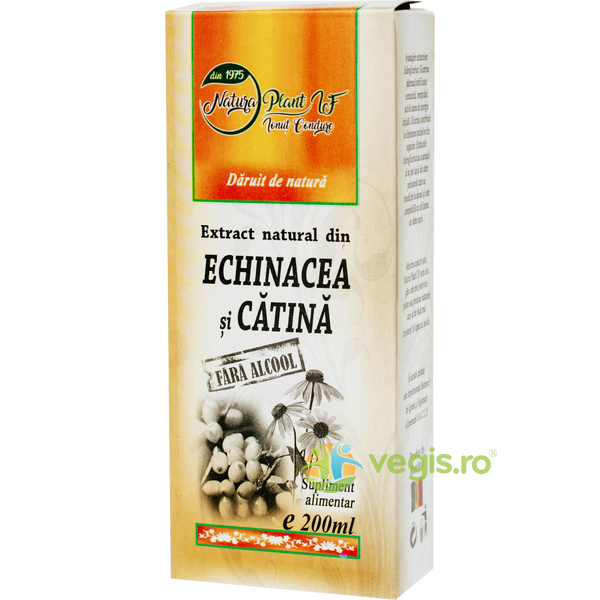 Extract Natural din Echinacea si Catina fara Alcool 200ml, NATURA PLANT, Tincturi compuse, 1, Vegis.ro