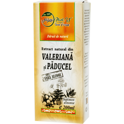 Extract Natural din Valeriana si Paducel fara Alcool 200ml NATURA PLANT