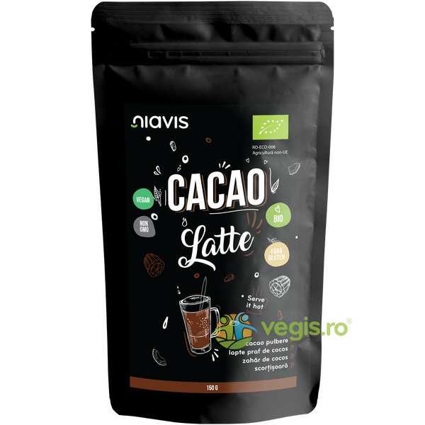 Cacao Latte Pulbere fara Gluten Ecologica/Bio 150g, NIAVIS, Sucuri, Siropuri, Bauturi, 1, Vegis.ro