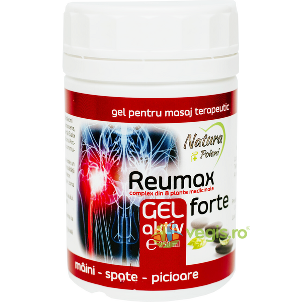 Gel pentru Masaj Terapeutic Reumax Forte cu 8 Plante Medicinale 250ml, NATURA PLANT, Unguente, Geluri Naturale, 1, Vegis.ro