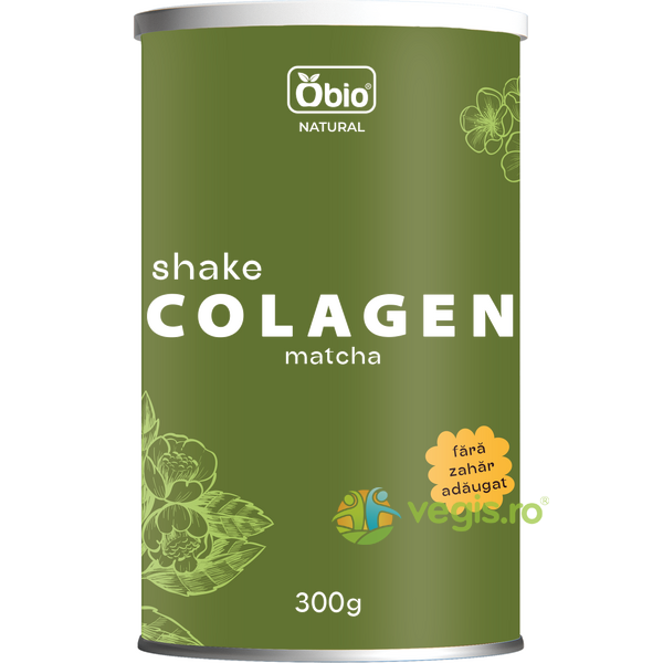 Colagen Shake cu Matcha fara Zahar Adaugat 300g, OBIO, Pulberi & Pudre, 3, Vegis.ro