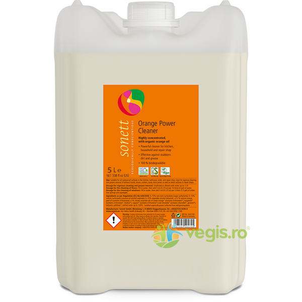 Detergent Universal Concentrat cu Ulei de Portocale Ecologic/Bio 5L, SONETT, Detergenti BIO, 1, Vegis.ro
